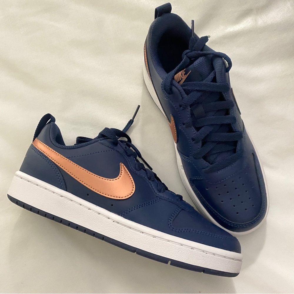 Nike Court Borough low 2, size GS 4.5, Eur 36.5, midnight navy Bronze